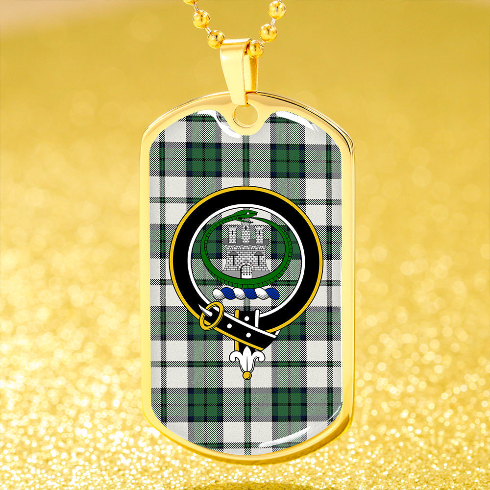 Innes Green Dress Weathered Clan Badge Classic Tartan Dog Tag Necklace