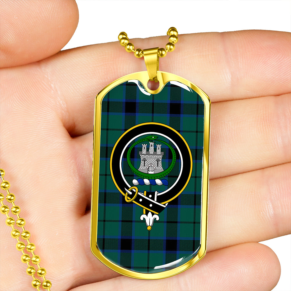 Innes Hunting Lyon Weathered Clan Badge Classic Tartan Dog Tag Necklace