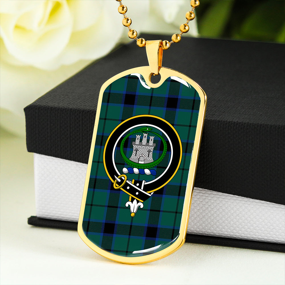 Innes Hunting Lyon Weathered Clan Badge Classic Tartan Dog Tag Necklace