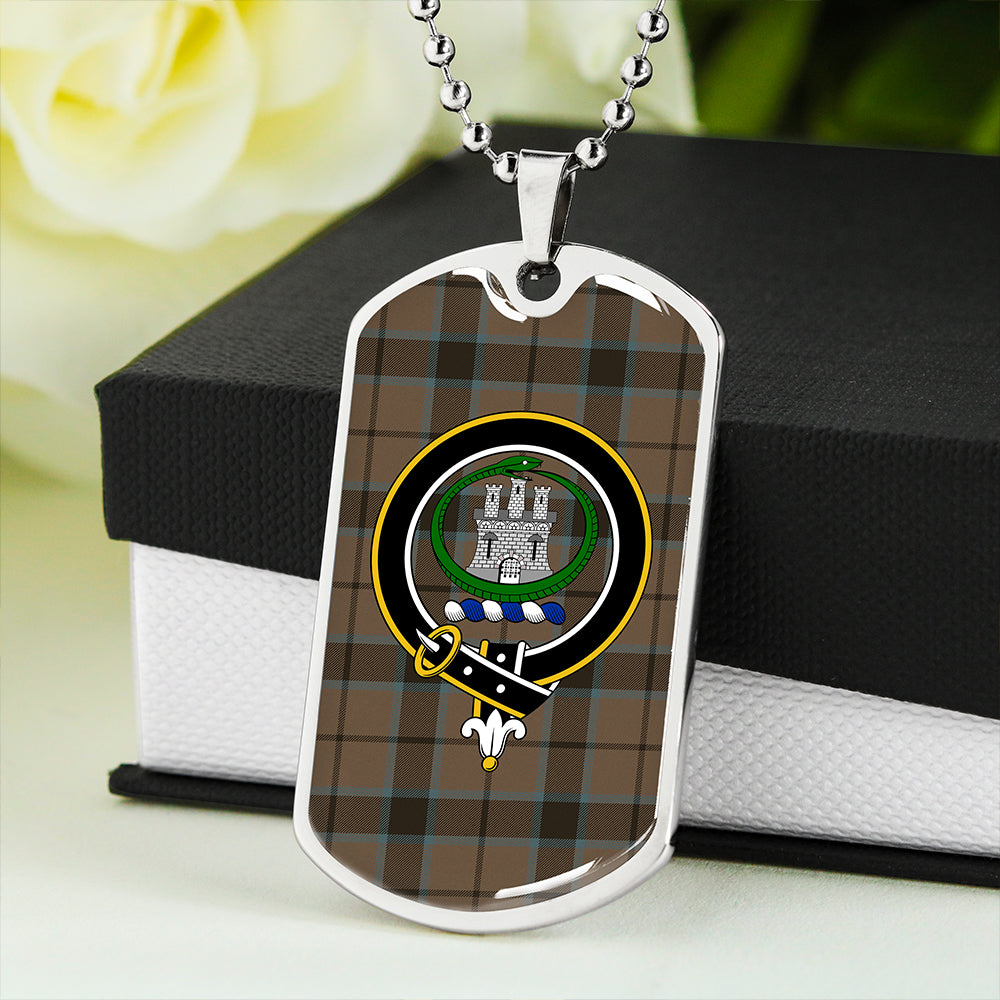 Innes of Cowie Ancient Clan Badge Classic Tartan Dog Tag Necklace
