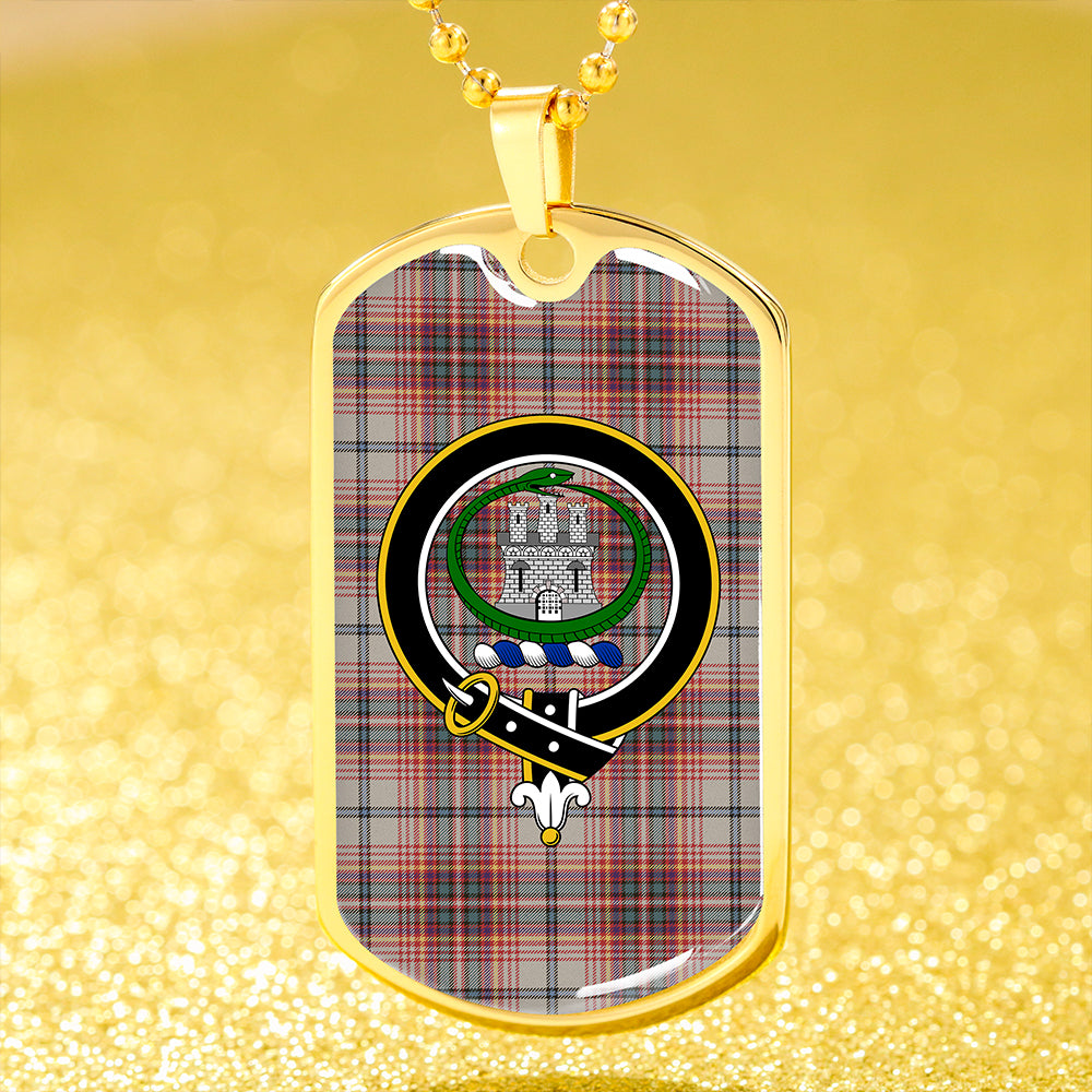 Innes Red Modern Clan Badge Classic Tartan Dog Tag Necklace