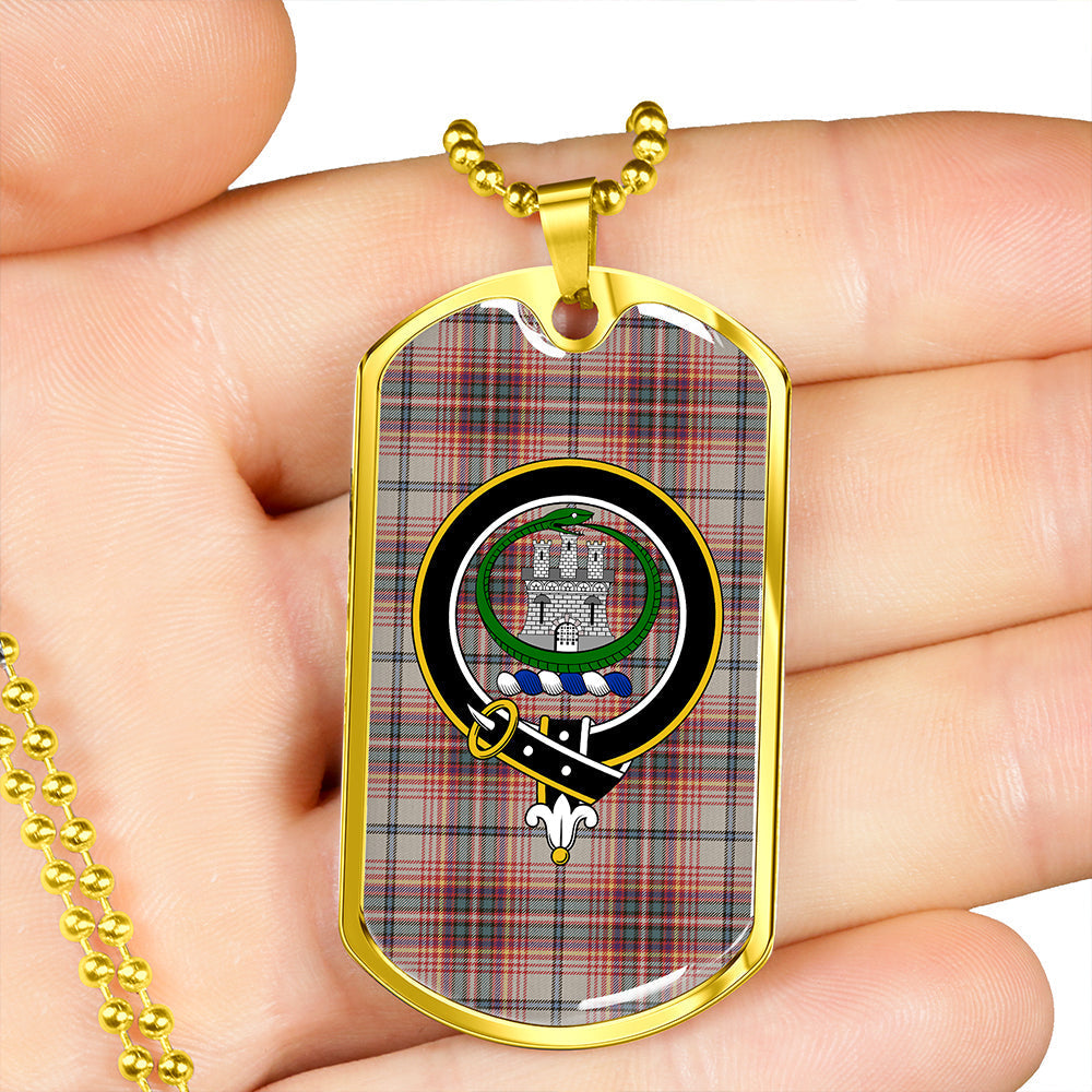 Innes Red Modern Clan Badge Classic Tartan Dog Tag Necklace