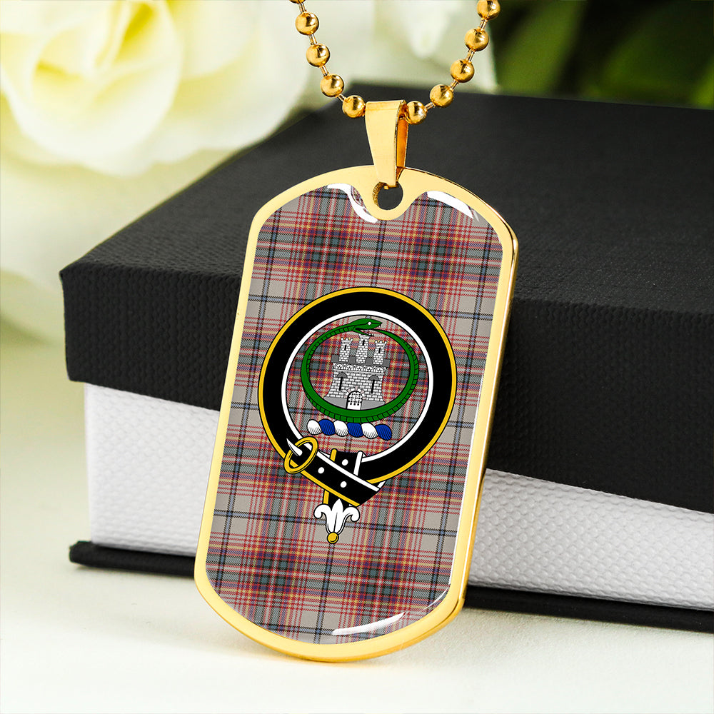 Innes Red Modern Clan Badge Classic Tartan Dog Tag Necklace