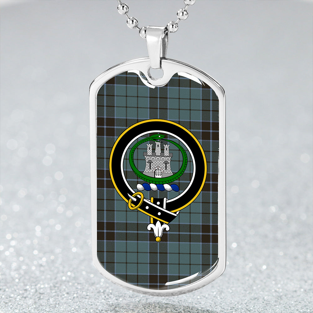 Innes (Georgina) Clan Badge Classic Tartan Dog Tag Necklace