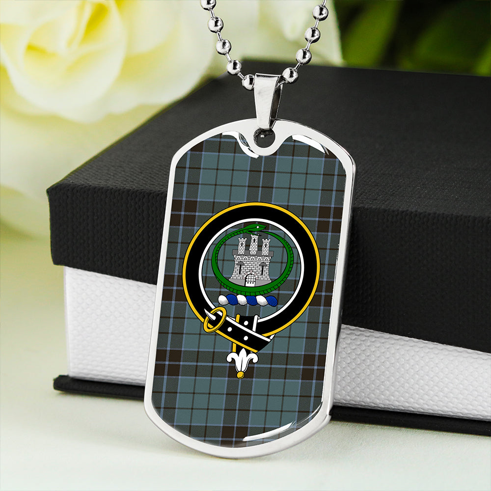 Innes (Georgina) Clan Badge Classic Tartan Dog Tag Necklace