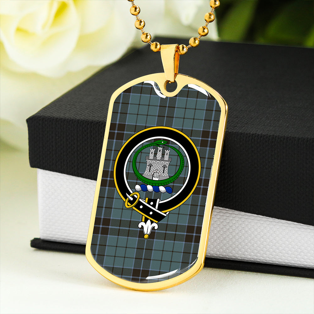 Innes (Georgina) Clan Badge Classic Tartan Dog Tag Necklace