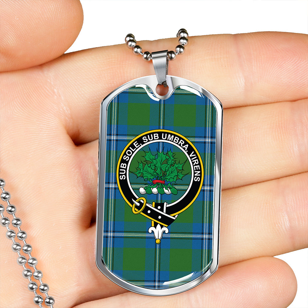 Irvine Ancient Clan Badge Classic Tartan Dog Tag Necklace