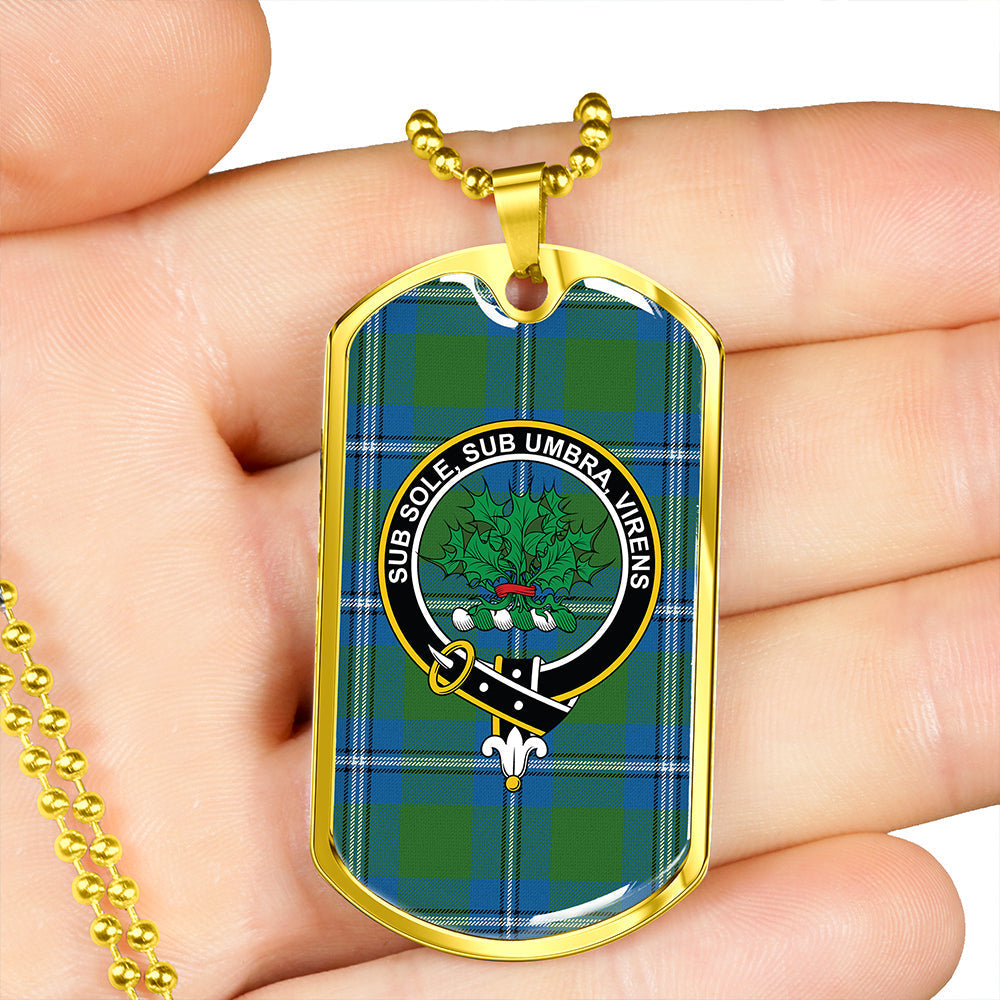 Irvine Ancient Clan Badge Classic Tartan Dog Tag Necklace