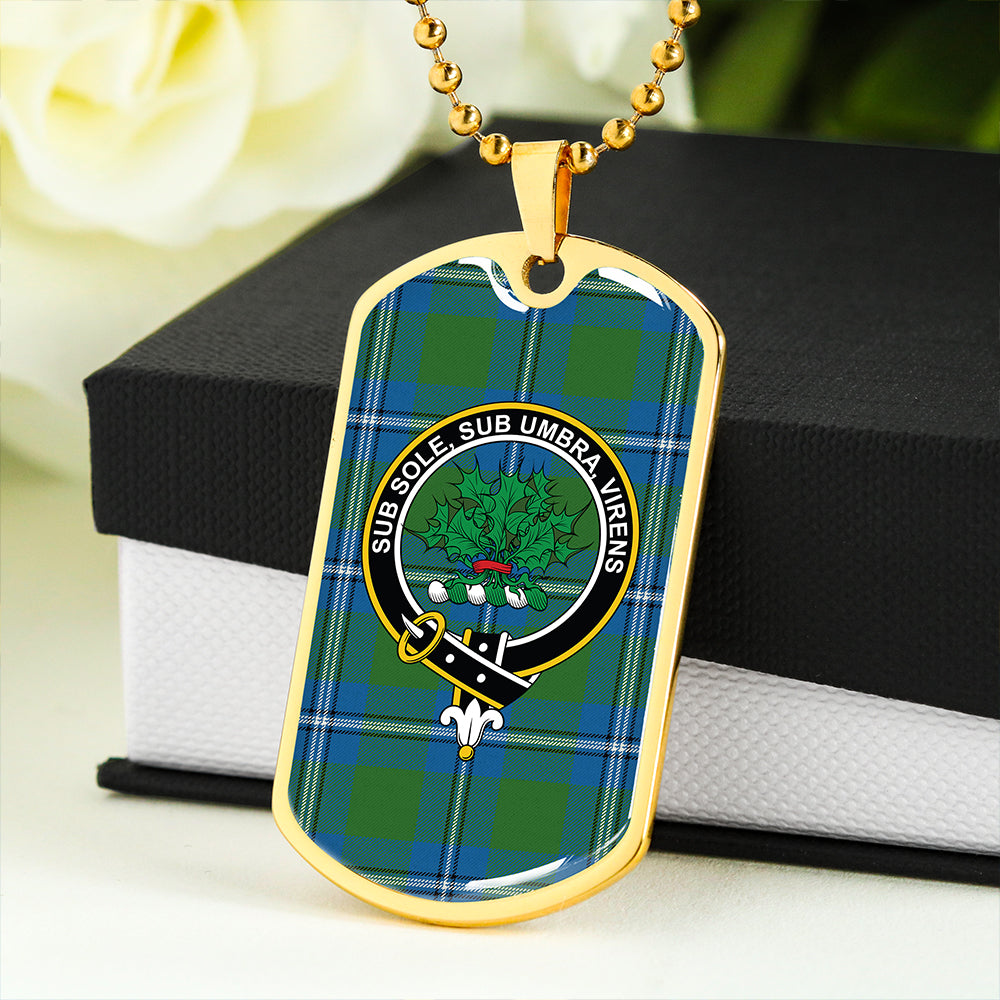 Irvine Ancient Clan Badge Classic Tartan Dog Tag Necklace