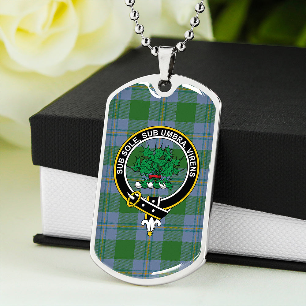 Irvine of Bonshaw Ancient Clan Badge Classic Tartan Dog Tag Necklace