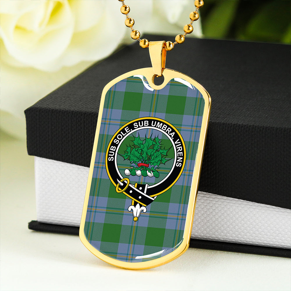 Irvine of Bonshaw Ancient Clan Badge Classic Tartan Dog Tag Necklace