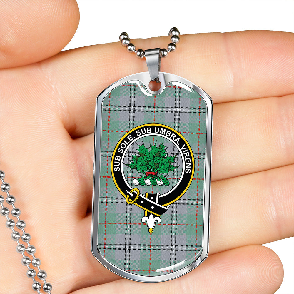 Irvine of Glentulchan Ancient Clan Badge Classic Tartan Dog Tag Necklace