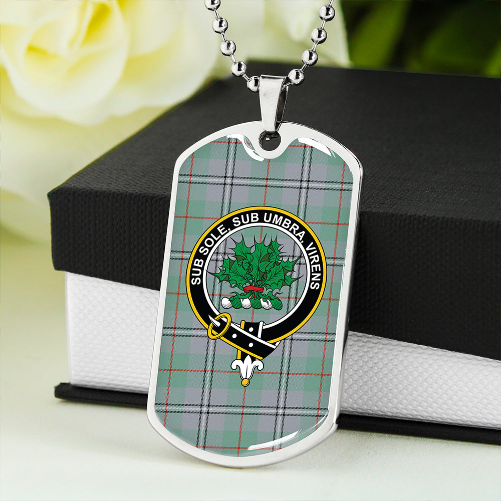 Irvine of Glentulchan Ancient Clan Badge Classic Tartan Dog Tag Necklace