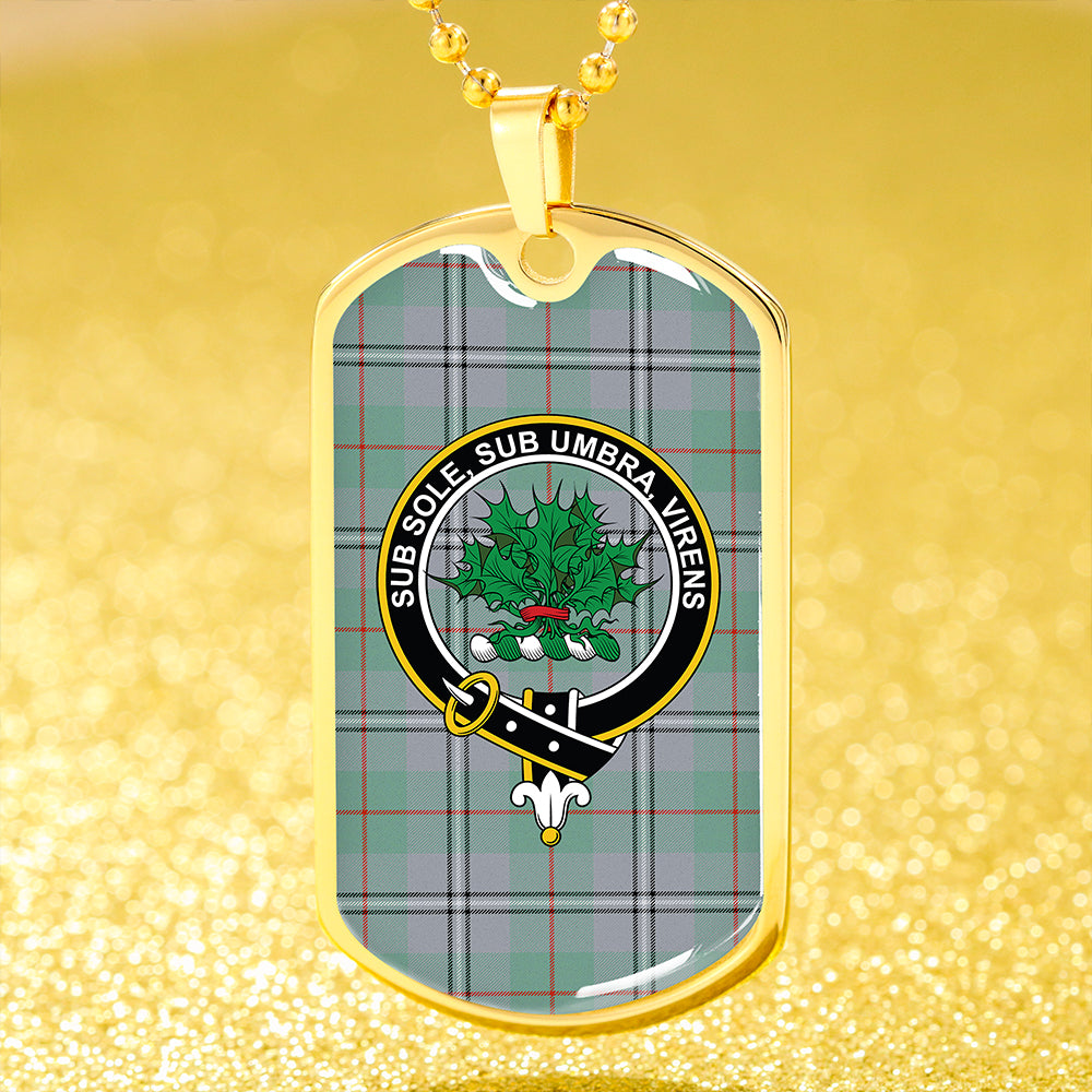 Irvine of Glentulchan Ancient Clan Badge Classic Tartan Dog Tag Necklace