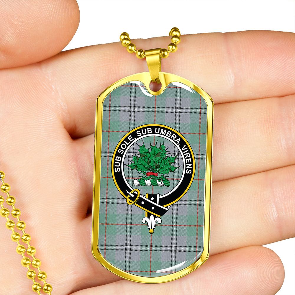 Irvine of Glentulchan Ancient Clan Badge Classic Tartan Dog Tag Necklace