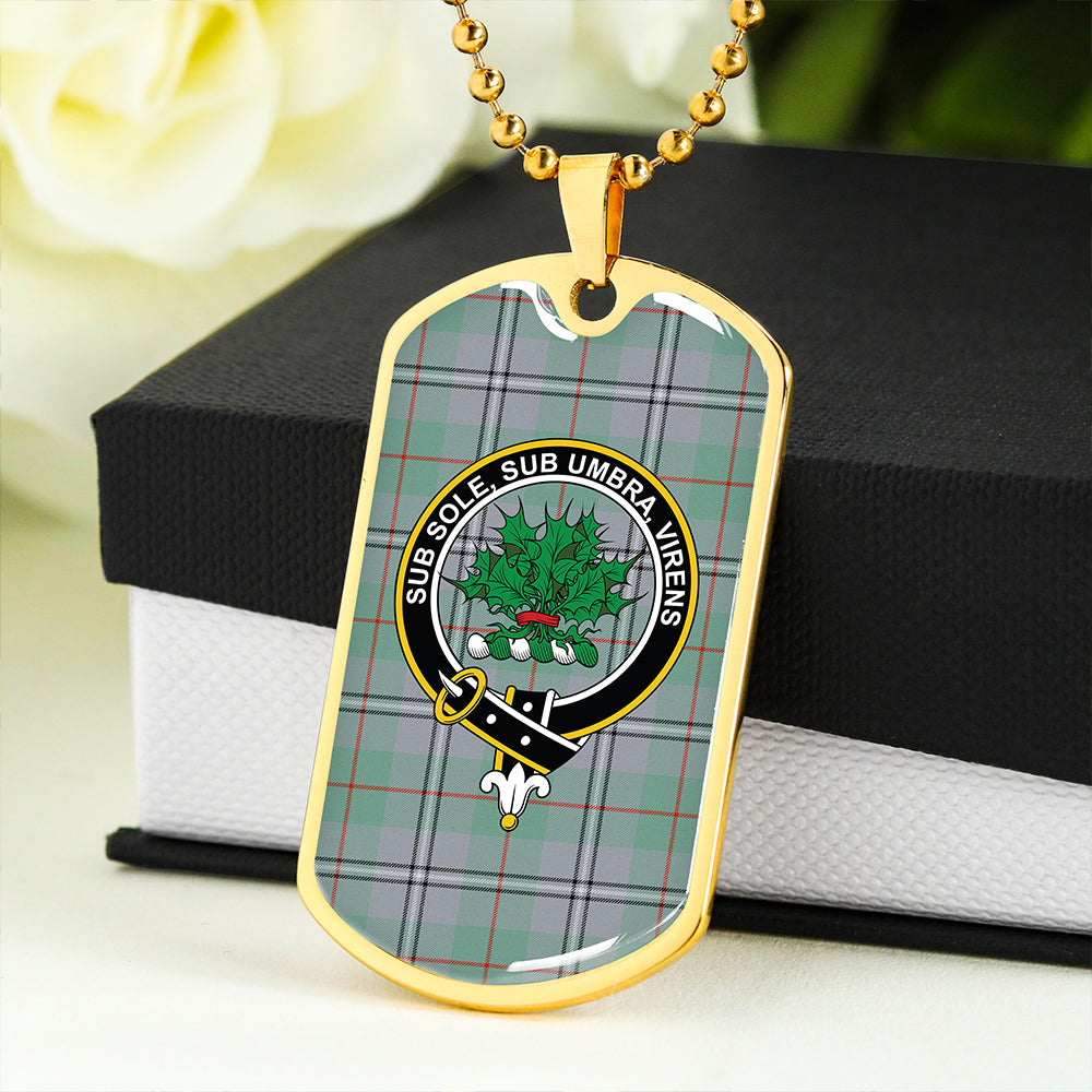 Irvine of Glentulchan Ancient Clan Badge Classic Tartan Dog Tag Necklace
