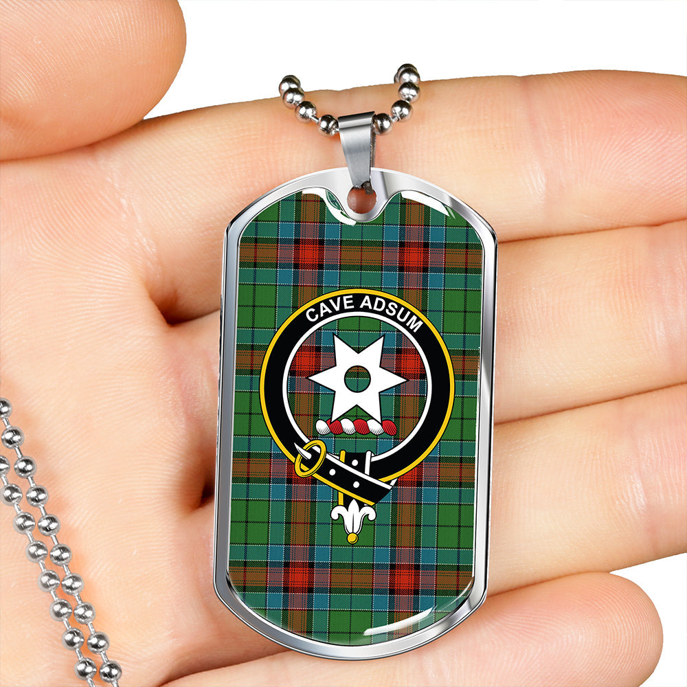 Jardine Dress Ancient Clan Badge Classic Tartan Dog Tag Necklace
