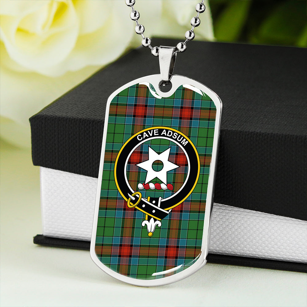 Jardine Dress Ancient Clan Badge Classic Tartan Dog Tag Necklace