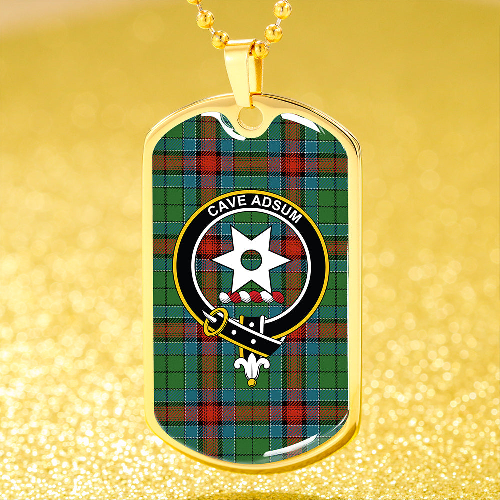 Jardine Dress Ancient Clan Badge Classic Tartan Dog Tag Necklace
