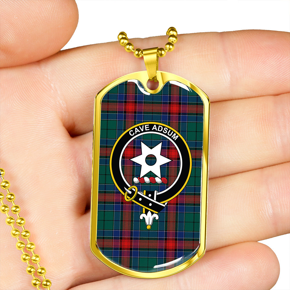 Jardine Dress Modern Clan Badge Classic Tartan Dog Tag Necklace
