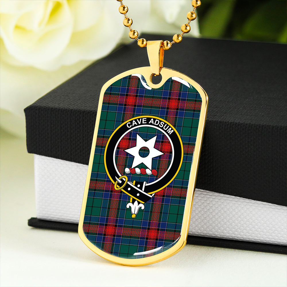 Jardine Dress Modern Clan Badge Classic Tartan Dog Tag Necklace