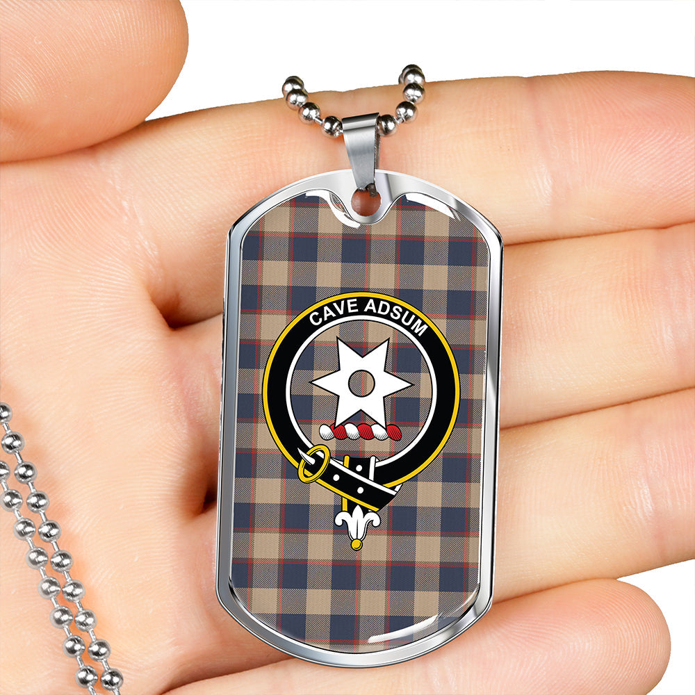 Jardine of Castlemilk Weathered Clan Badge Classic Tartan Dog Tag Necklace