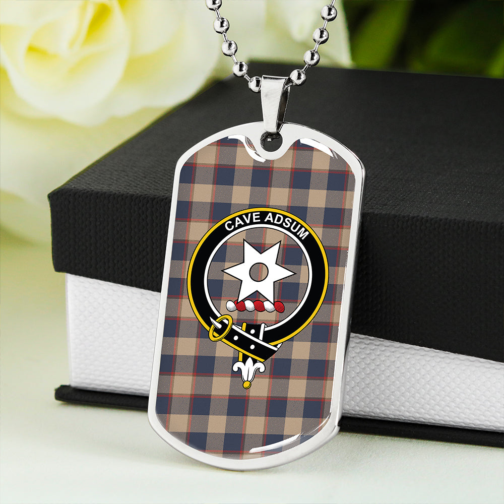 Jardine of Castlemilk Weathered Clan Badge Classic Tartan Dog Tag Necklace