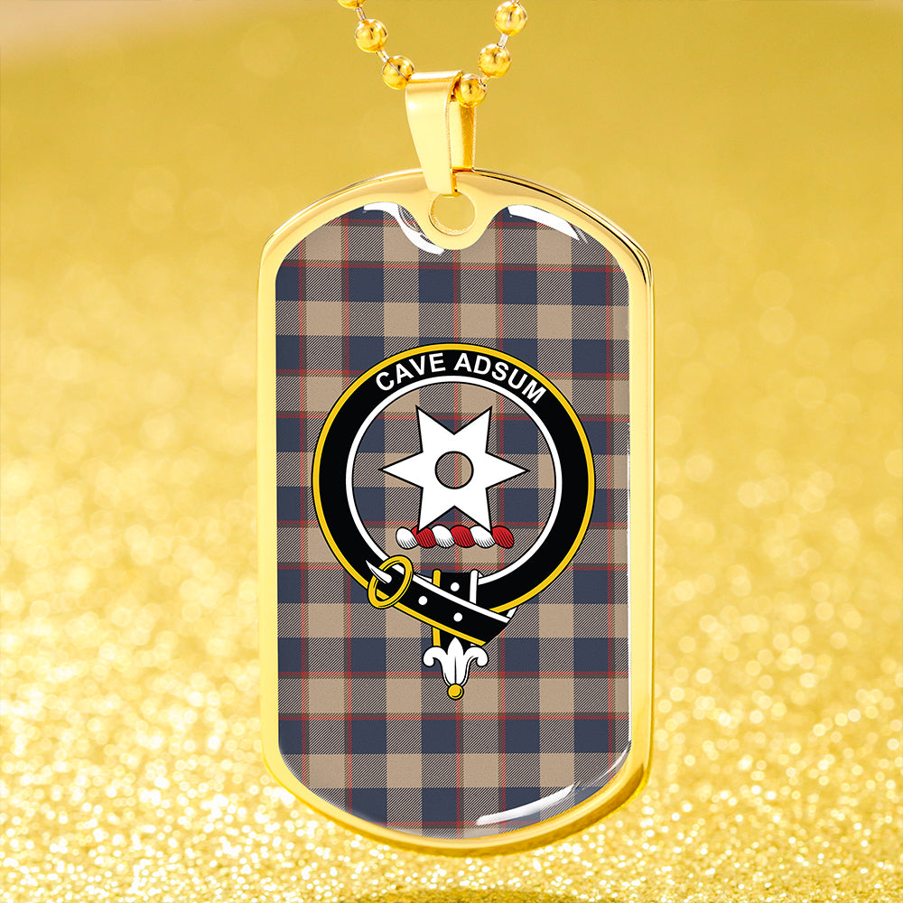 Jardine of Castlemilk Weathered Clan Badge Classic Tartan Dog Tag Necklace