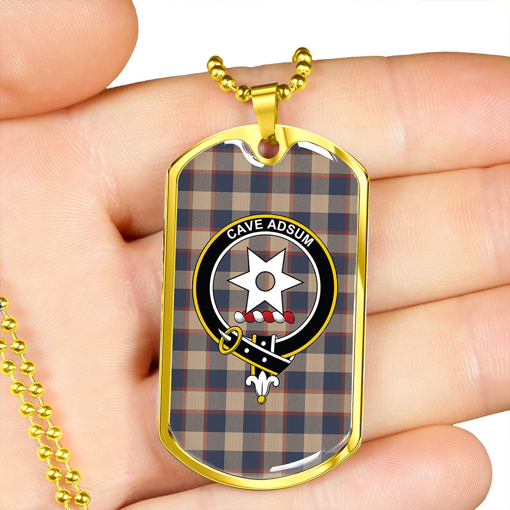 Jardine of Castlemilk Weathered Clan Badge Classic Tartan Dog Tag Necklace