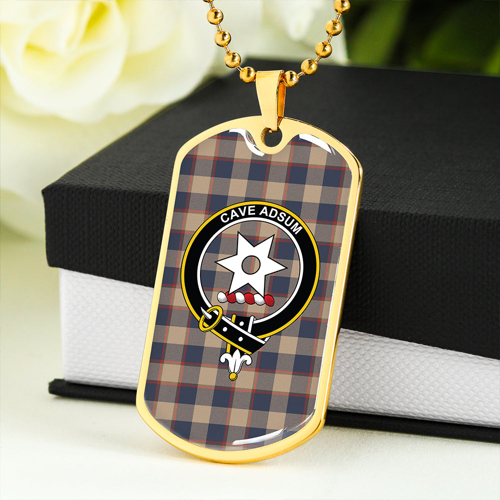Jardine of Castlemilk Weathered Clan Badge Classic Tartan Dog Tag Necklace
