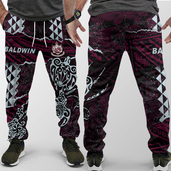 Hawaii Baldwin High School Jogger Pant Polynesian Turtle Style