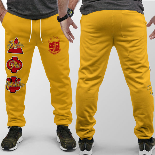 Fraternity Pant - Delta Phi Upsilon Jogger Pant Original Yellow Style