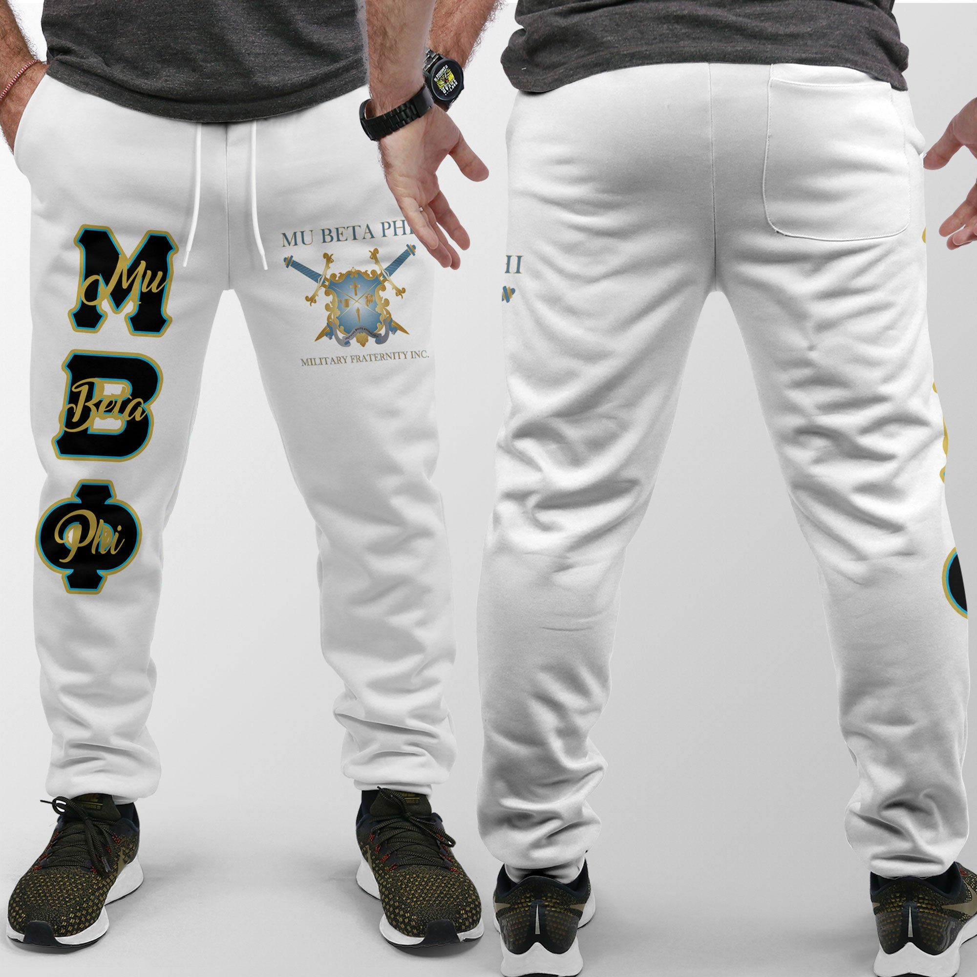 Fraternity Pant - Mu Beta Phi Jogger Pant Original White Style