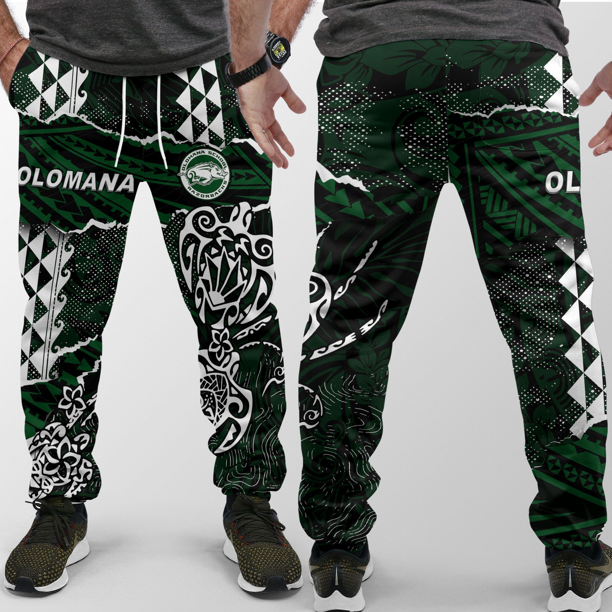 Hawaii Olomana High & Intermediate School Jogger Pant Polynesian Turtle Style