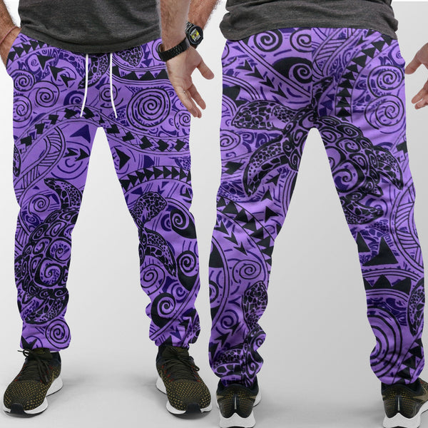 Hawaii Polynesian Turtle Jogger Pant Purple Style