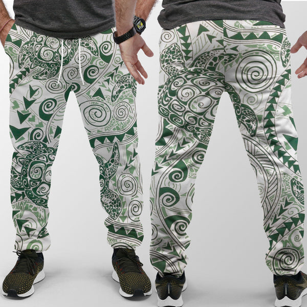 Hawaii Polynesian Turtle Jogger Pant Green Style