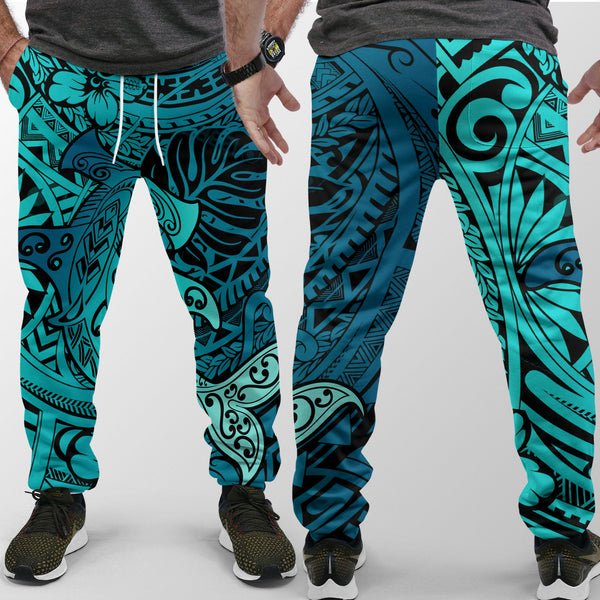 Hawaii Hammerhead Shark Jogger Pant Light See Blue Style