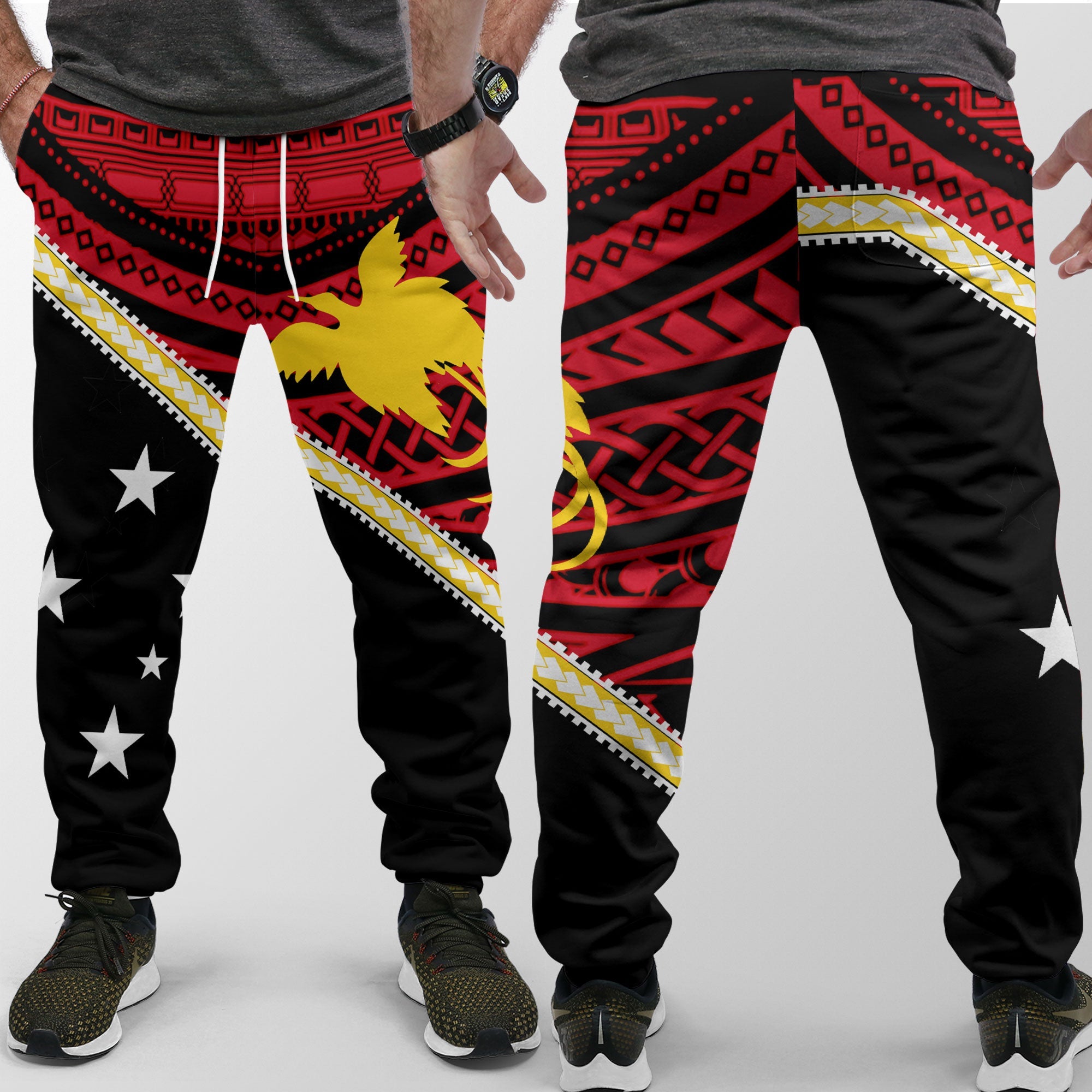 Papua New Guinea Jogger Pant Polynesian Flag Style