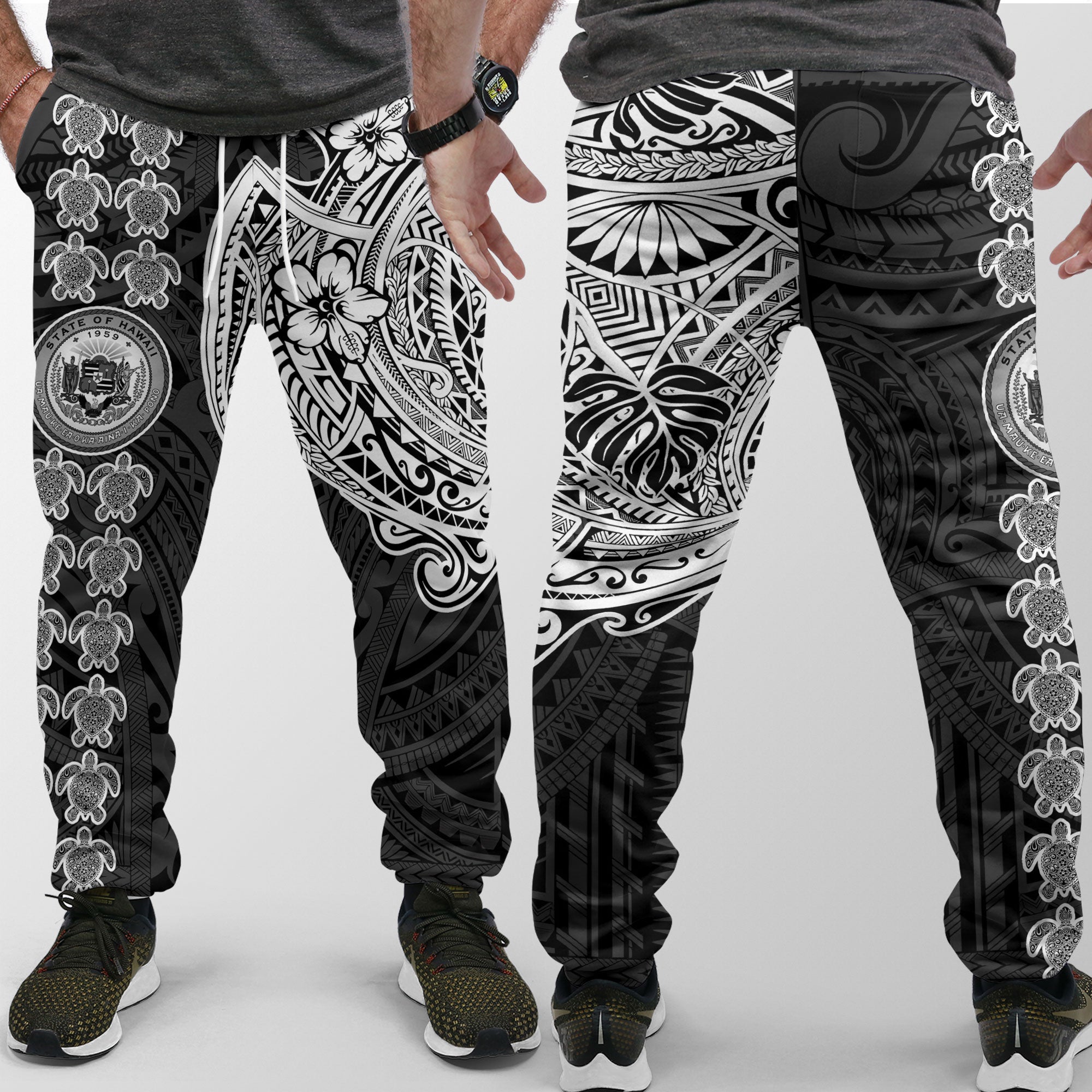 Hawaii Seal Polynesian Turtle Line Jogger Pant