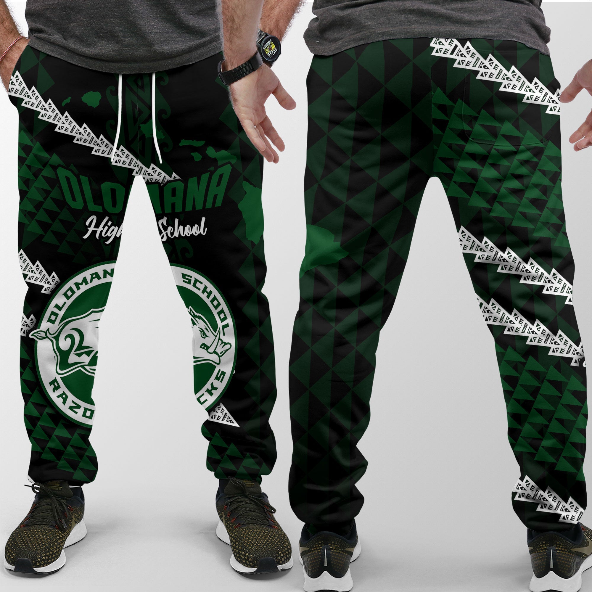 Hawaii Olomana High & Intermediate School Jogger Pant Map Style