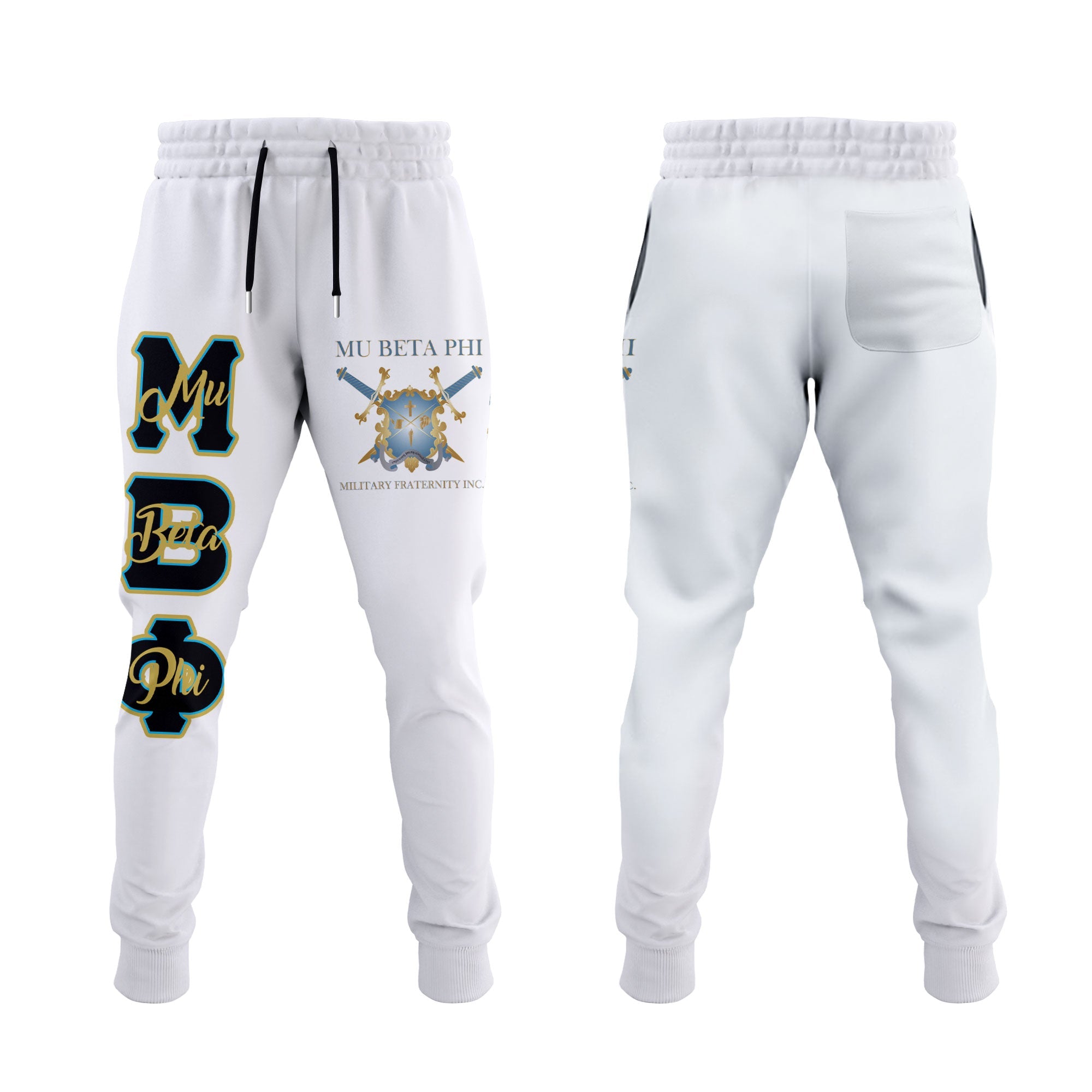 Fraternity Pant - Mu Beta Phi Jogger Pant Original White Style