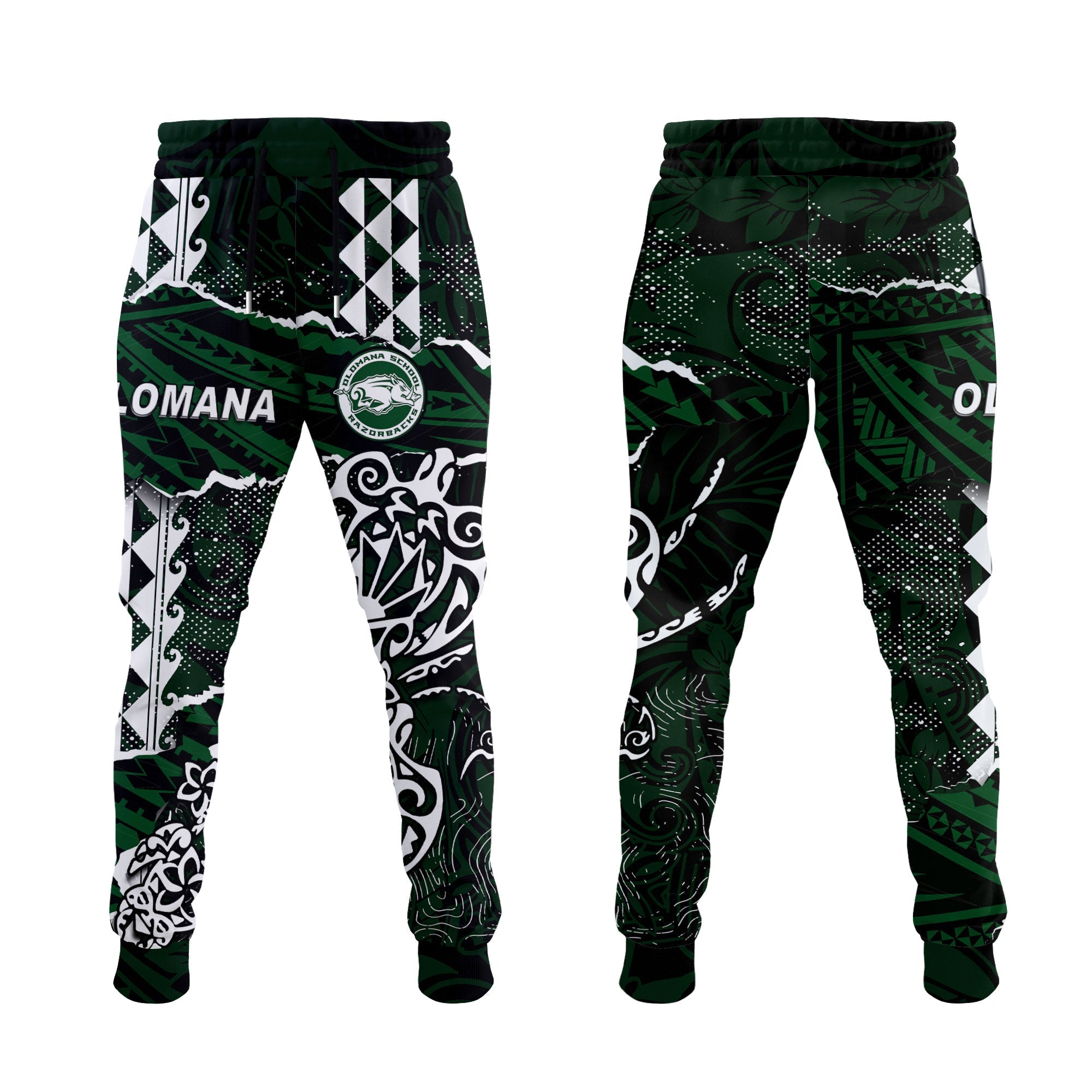 Hawaii Olomana High & Intermediate School Jogger Pant Polynesian Turtle Style