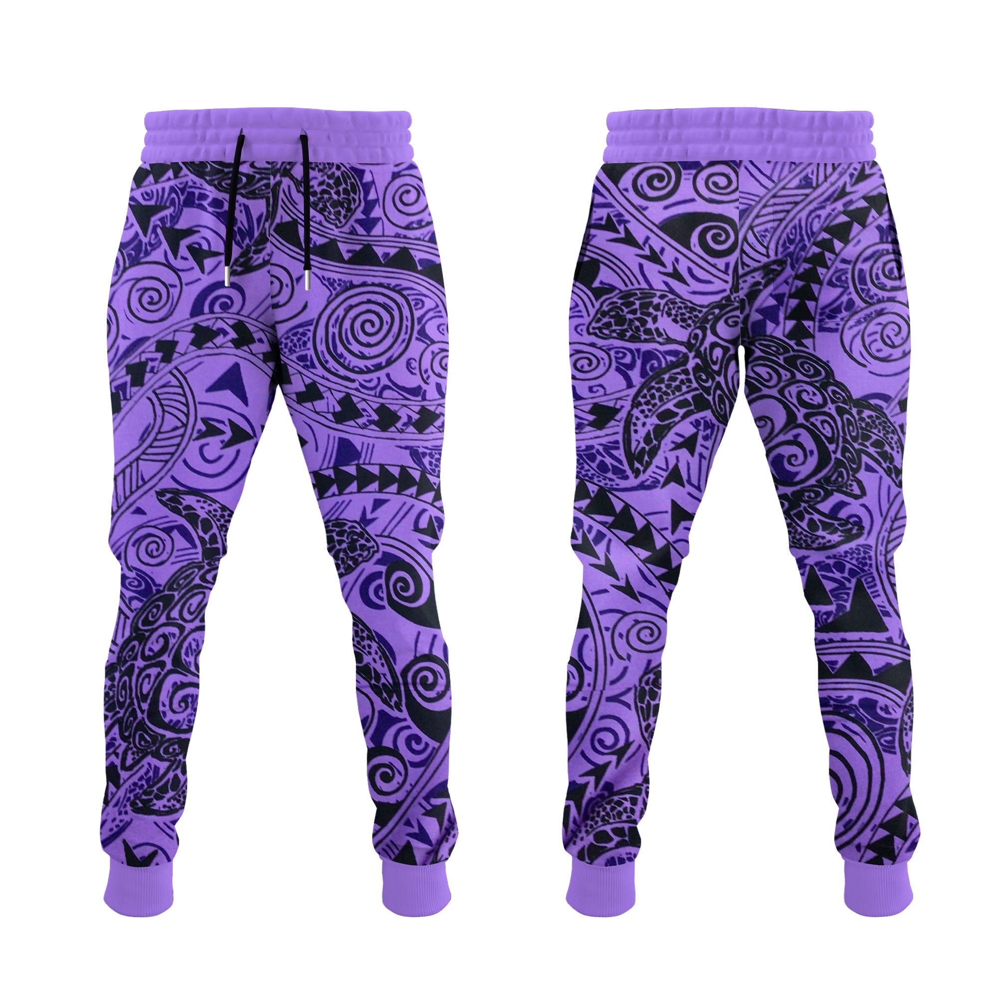 Hawaii Polynesian Turtle Jogger Pant Purple Style