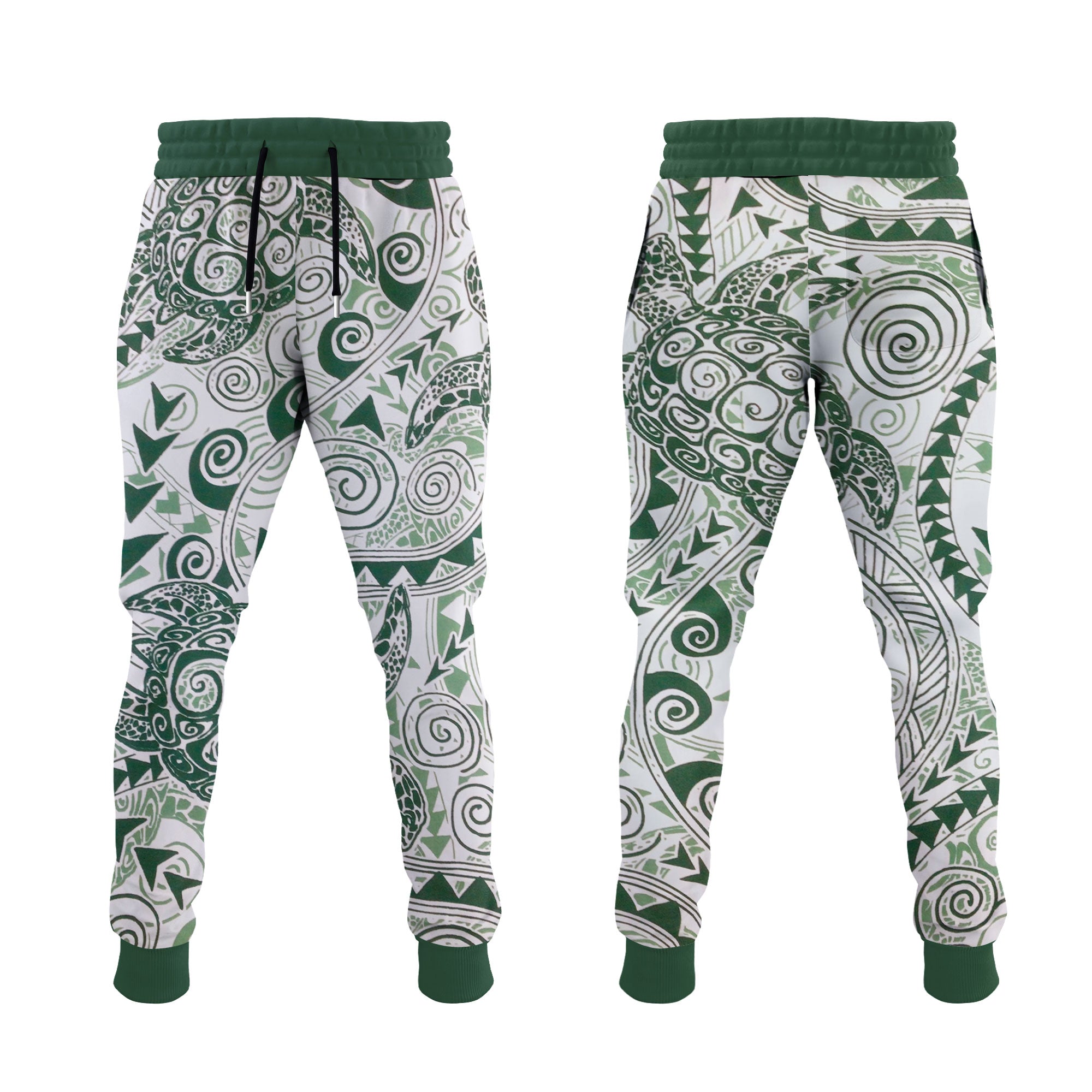 Hawaii Polynesian Turtle Jogger Pant Green Style