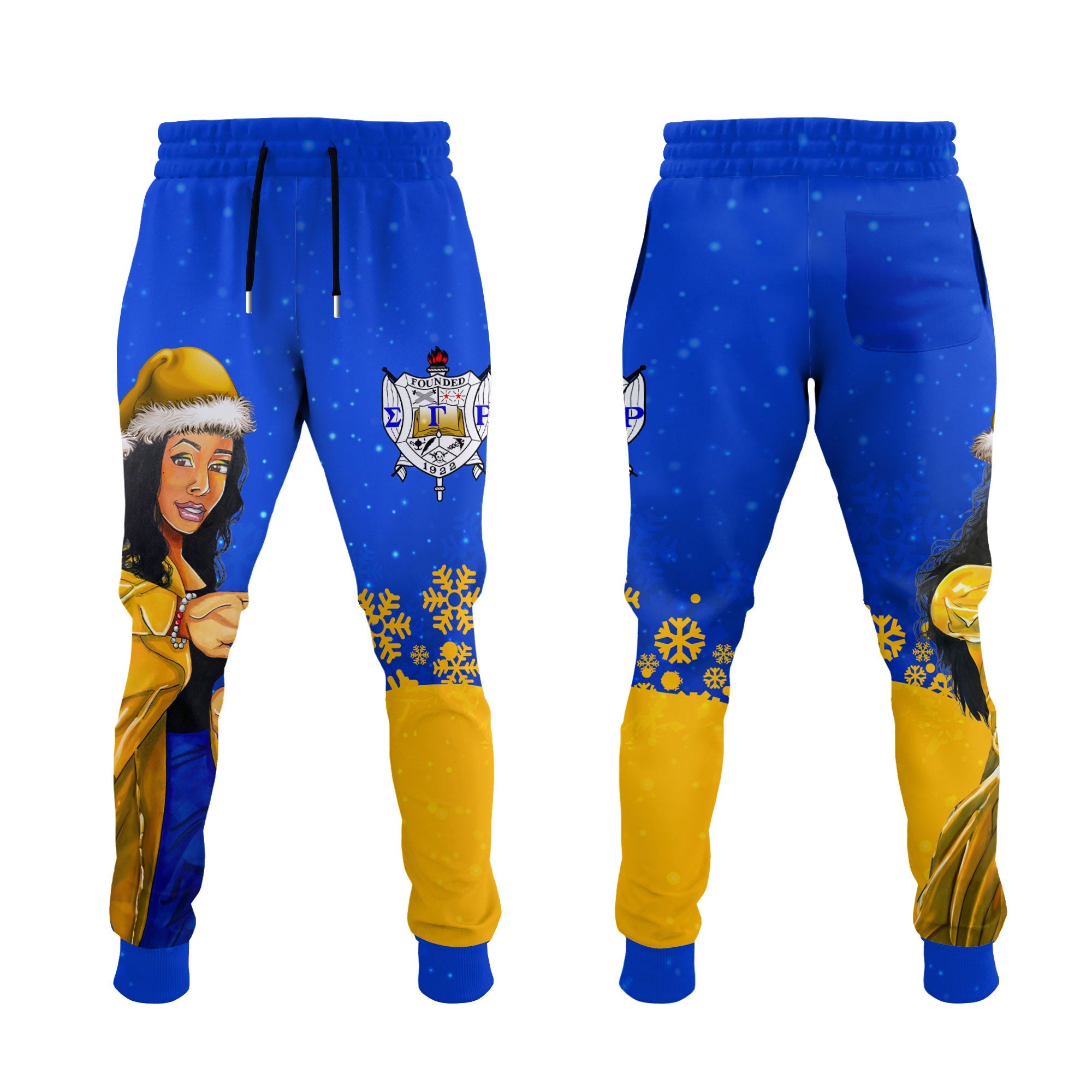 Sorority Pant - Sigma Gamma Rho Christmas Girl Jogger Pant Pretty Poodles Style