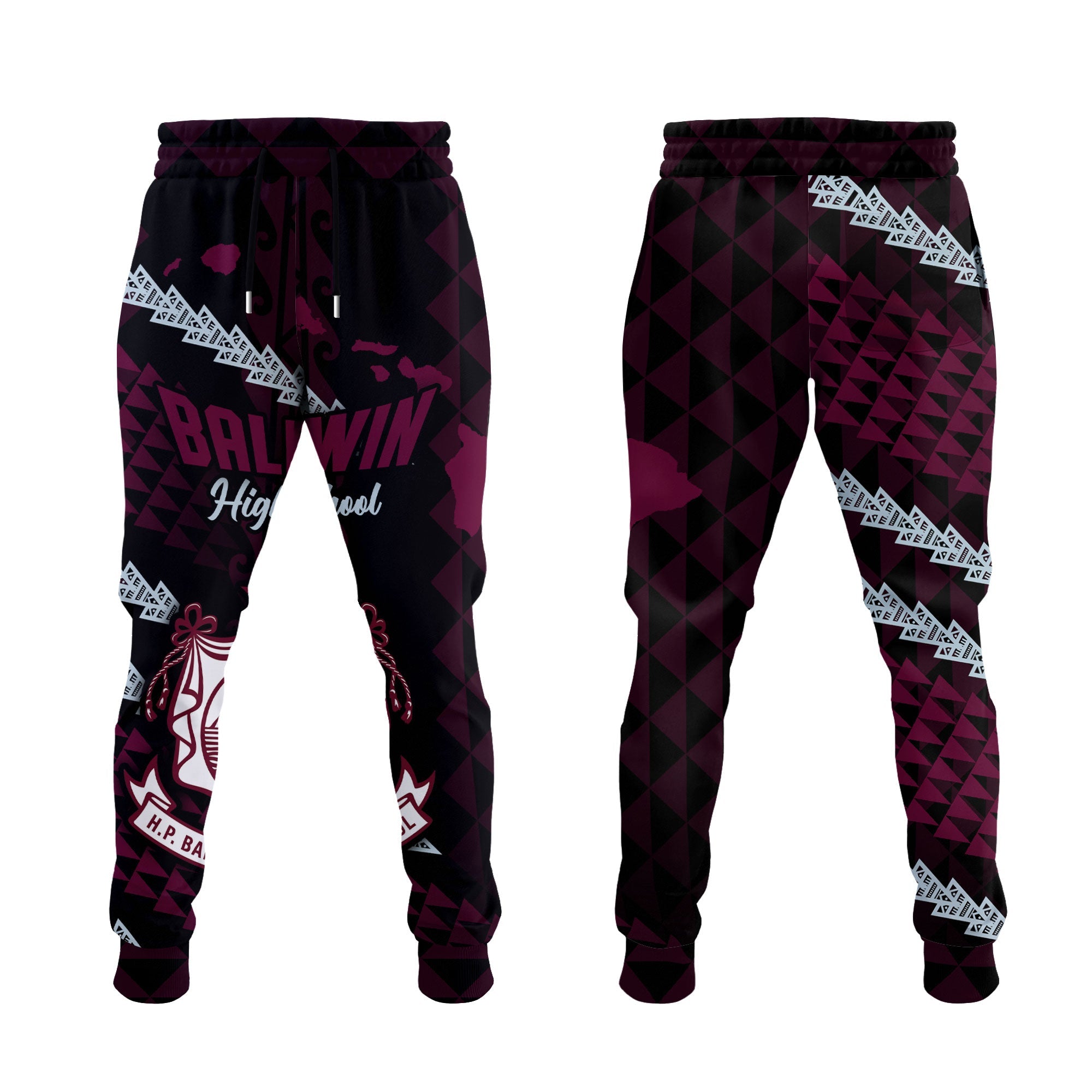 Hawaii Baldwin High School Jogger Pant Map Style