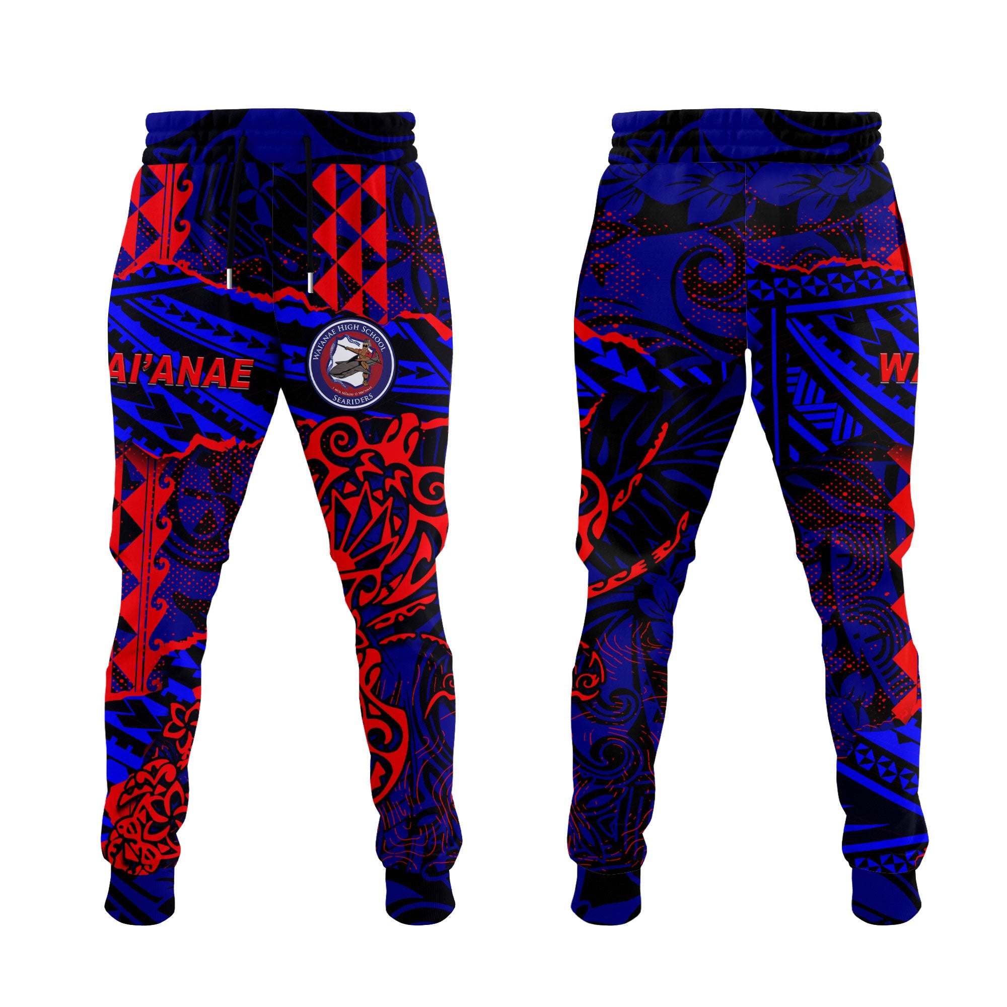 Hawaii Waianae High School Jogger Pant Polynesian Turtle Style