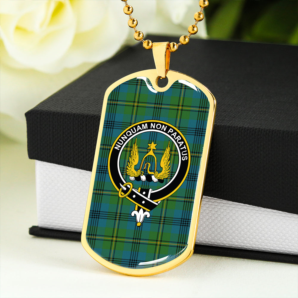 Johnstone Clans Originaux (Johnson Clans Originaux) Ancient Clan Badge Classic Tartan Dog Tag Necklace