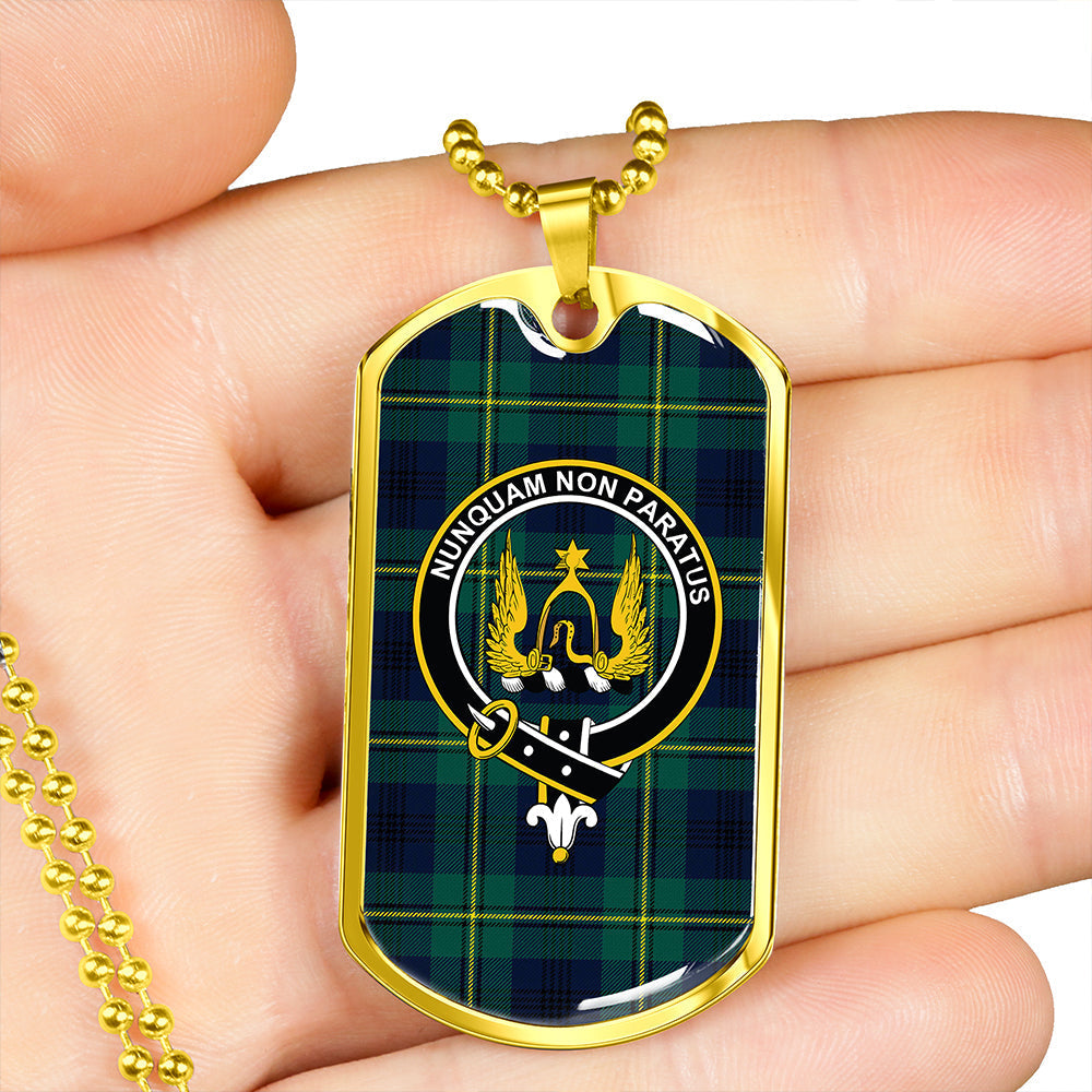 Johnstone Clans Originaux (Johnson Clans Originaux) Modern Clan Badge Classic Tartan Dog Tag Necklace