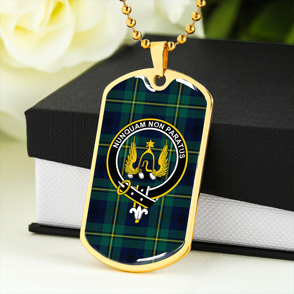 Johnstone Clans Originaux (Johnson Clans Originaux) Modern Clan Badge Classic Tartan Dog Tag Necklace